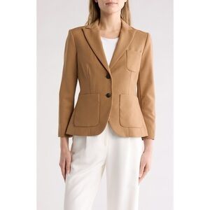new Rag and Bone Nancy peak lapel blazer jacket in camel natural ponte